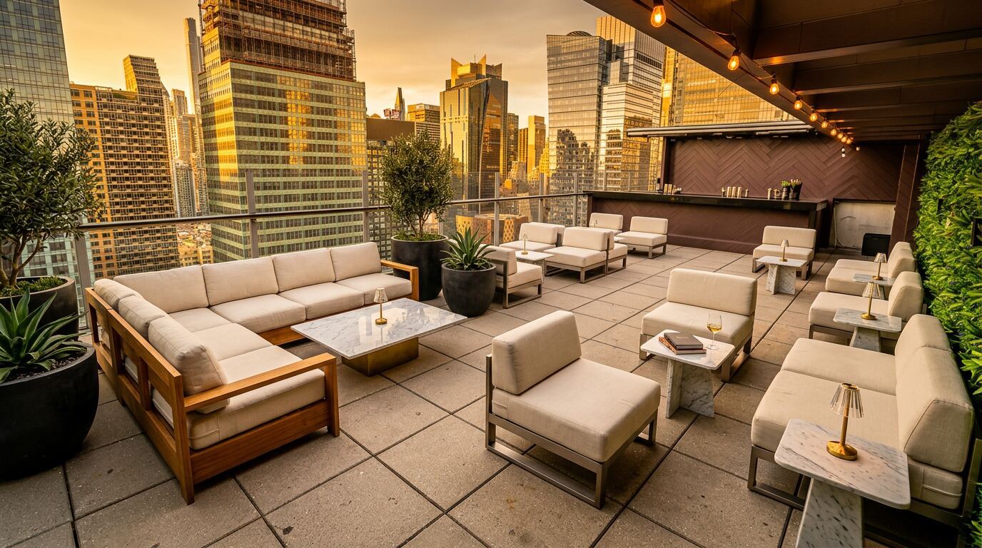 High Bar NYC rooftop terrace overlooking Midtown Manhattan